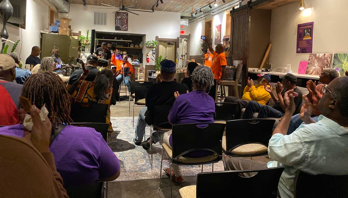 Northwest Landing residents gathered at Aspire House for the September 2025 Northwest Landing Jazz Concert, supported by Milestones to Meaning program™ funds
