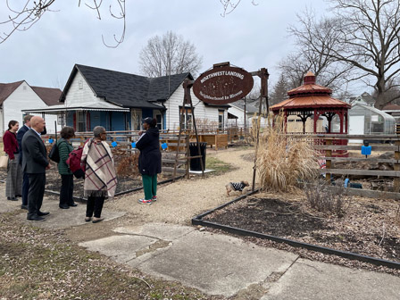 The team visiting Aspire House in the Near Northwest, one of the two participating community locations